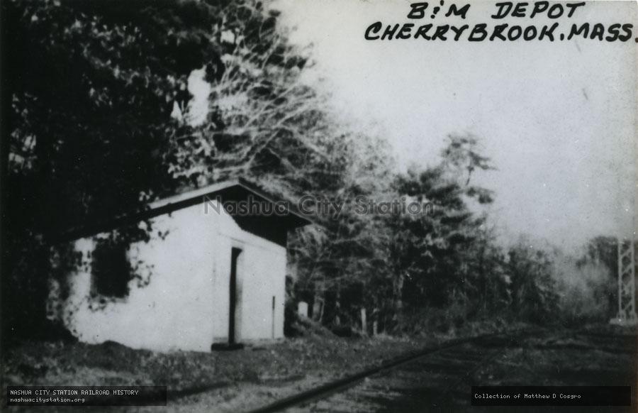 Postcard: Boston & Maine Depot, Cherry Brook, Massachusetts